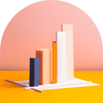 Blocks and a ruler representing a graph